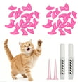 thumbnail image 1 of Uxcell Cat Nail Caps, Cat Claw Covers with Adhesive Glue and Applicators, Kitten Claw Caps Soft Paws, (40 Pcs, L, Rose Red), Intended for Pet Tips /  Nail Covers / Control Paws, 1 of 6