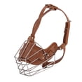 thumbnail image 2 of Anti-Biting Anti-Barking Metal Dog Muzzle, Adjustable Training Basket Muzzle for Medium and Large Dogs, Breathable Wire Muzzle for Safe Drinking and Panting, Black/Brown, 2 of 7