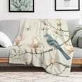 thumbnail image 4 of A Blue Bird Perched on The Branch of An Elegant Magnolia Tree Throw Blanket for Bed Sofa Couch 50"x60" Rustic Flowers Birds Butterfly Spring Summer Throw Blanket Ultra Soft Warm Fleece Blanket, 4 of 8