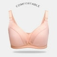 thumbnail image 5 of DuoJiaJ Plus Size Cotton Nursing Bra Women's Breastfeeding Maternity Bra Comfort Support Wireless T-Shirt Bras Pink, 5 of 5