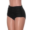 thumbnail image 4 of MRULIC tankini bathing suits for women Women's High Waisted Swim Bottom Ruched Bikini Tankini Swimsuit Briefs Plus Size Black + L, 4 of 4