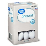 Great Value Everyday White Spoons, 100 count