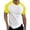 A-Yellow17, variant on XIAONU Color Block Raglan Tee For Men Crew Neck Fitted Short Sleeve Sport Top