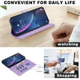 thumbnail image 6 of Allytechgroup Wallet Phone Case for iPhone 8 Plus/7 Plus, PU Leather Flip Phone Case with Credit Card Slot & kickstand Military Grade Drop Protection Slim Shockproof Back Cover for Women Men, Purple, 6 of 8