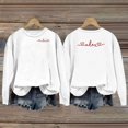 thumbnail image 2 of Valentine Sweatshirts for Women Love Heart Crewneck Oversized Shirts Long Sleeve Warm Comfy Clothes White M, 2 of 7