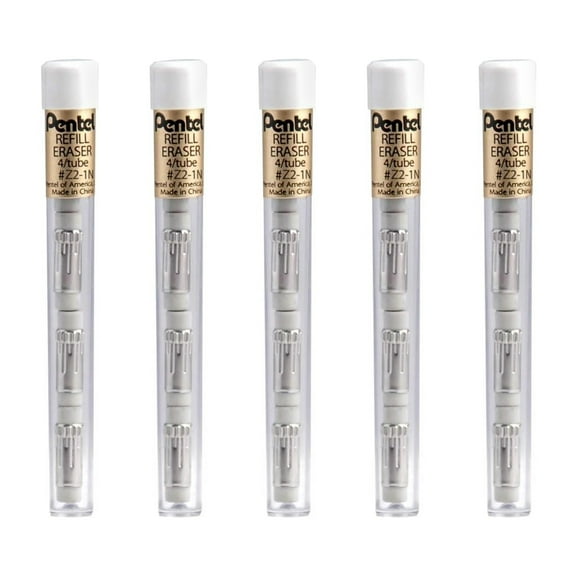 Pentel Refill Erasers For 120 DX Automatic Mechanical Pencil Z2-1N - Pack Of 5 - 20 Pieces