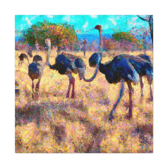 Ostriches in Flamboyance - Canvas