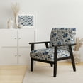 thumbnail image 2 of Designart "Cobalt Floral Damask I" Blue Floral Upholstered Accent Chair - Cottage Arm Chair For Living Room, 2 of 5