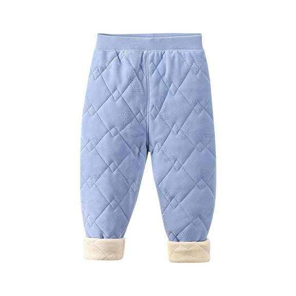 ZACPNCV Baby Boys Girls Elastic Windproof Down Pants Lightweight Warm Snow Pants Blue 4-5 Years