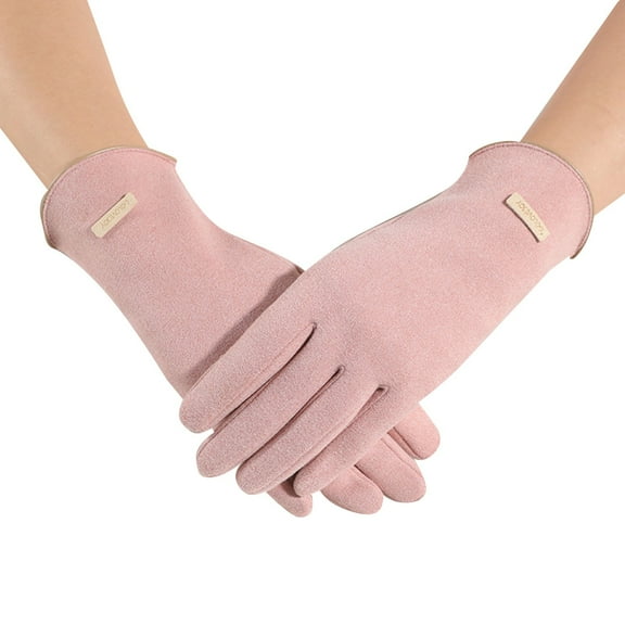 Audhol Hat Gloves Scarf Set Women Autumn and Winter Warmth Retention Women's American Color Contrast Screen Plush Thickened Plush Windproof and Cold Proof Gloves Ear Muffs for Winter Women A One Size