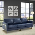 thumbnail image 2 of Maykoosh Handmade Home Modern Mid-Century Upholstered Leather Sofa with Gold Frame, 2 of 5