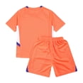 thumbnail image 4 of Alvivi Kids Boys Quick-Drying Soccer Training Tracksuit Short Sleeve T-Shirt with Shorts Sport Outfits Orange 9-10, 4 of 7