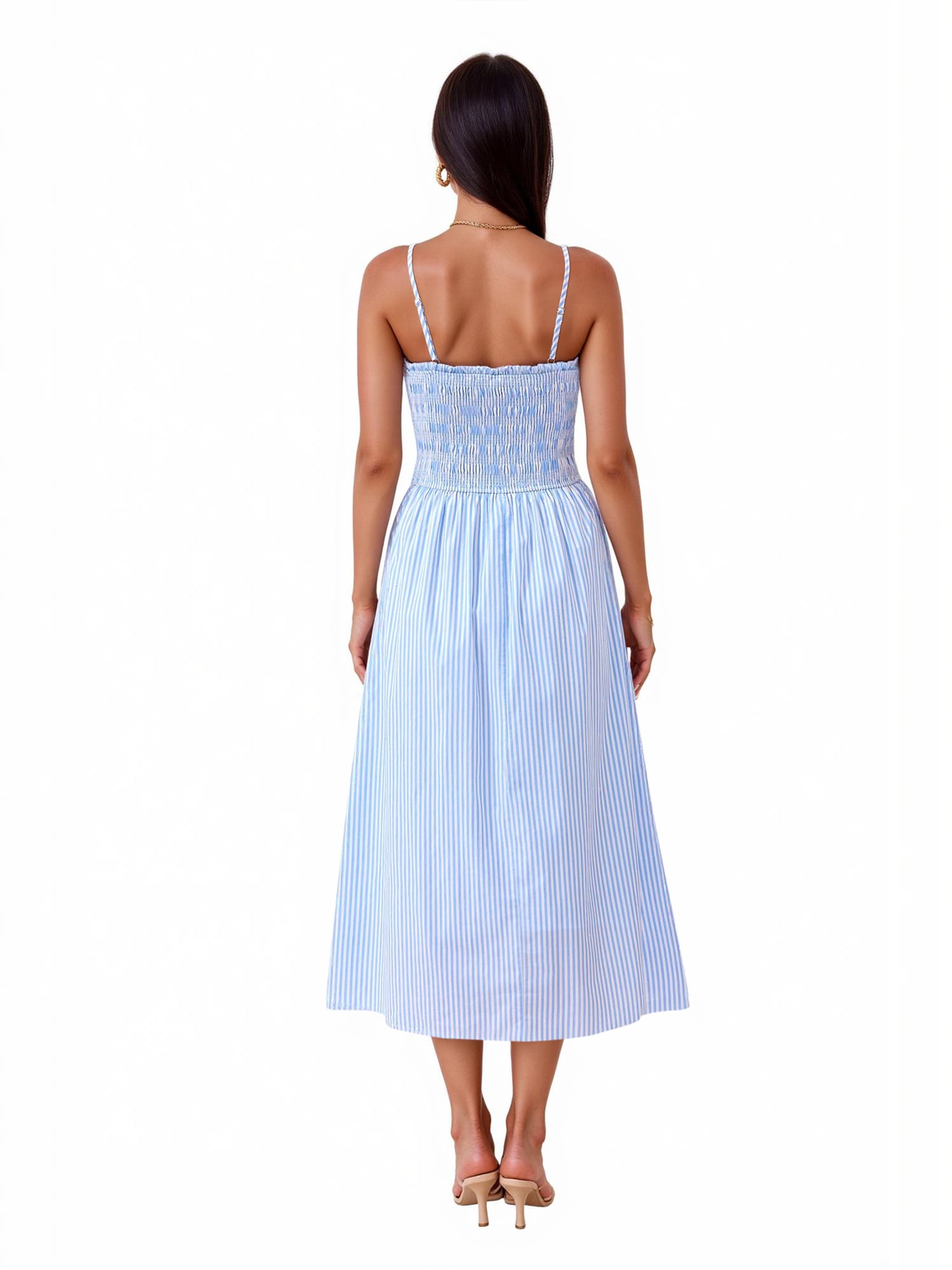 PRETTYGARDEN Women's Maxi Striped Dress, Sizes S-XXL