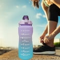 thumbnail image 1 of Bouteille d'Eau de Sport, Fuite Preuve Portable Gradient Couleur Paille Bouteille 2000ml un Clic Ouvert avec Poignée pour la Randonnée pour la Course Violet, Bleu Clair, Vert Clair, Rose, 1 of 7