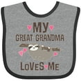 thumbnail image 3 of Inktastic My Great Grandma Loves Me Girls Baby Bib, 3 of 4