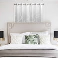 thumbnail image 4 of Grey Geometric Kitchen Curtains Short 45 Inch Length, Modern White Stripe Abstract Distortion Art Grommet Top Bedroom Living Room Curtains, Light Filtering Cafe Curtain Drapes 2 Panels Set 84''x45'', 4 of 9