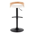 thumbnail image 4 of Grotto Adjustable Bar Stool, Black Bar Stools, Bar Chairs, Swivel Bar Stools, Bar Stools Set of 2, Bar Stools for Kitchen Counter (Zebra Wood, White), 4 of 7