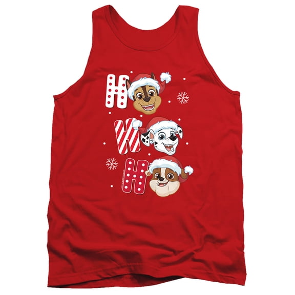 Paw Patrol Chase Marshall Rubble Christmas Santa Hats Unisex Adult Tank Top, Red, X-Large