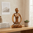 thumbnail image 2 of 12" Wooden Handmade Abstract Sculpture Statue Handcrafted "Tranquility" Gift Art Decorative Home Decor Figurine Accent Decoration Artwork Hand Carved, 2 of 8
