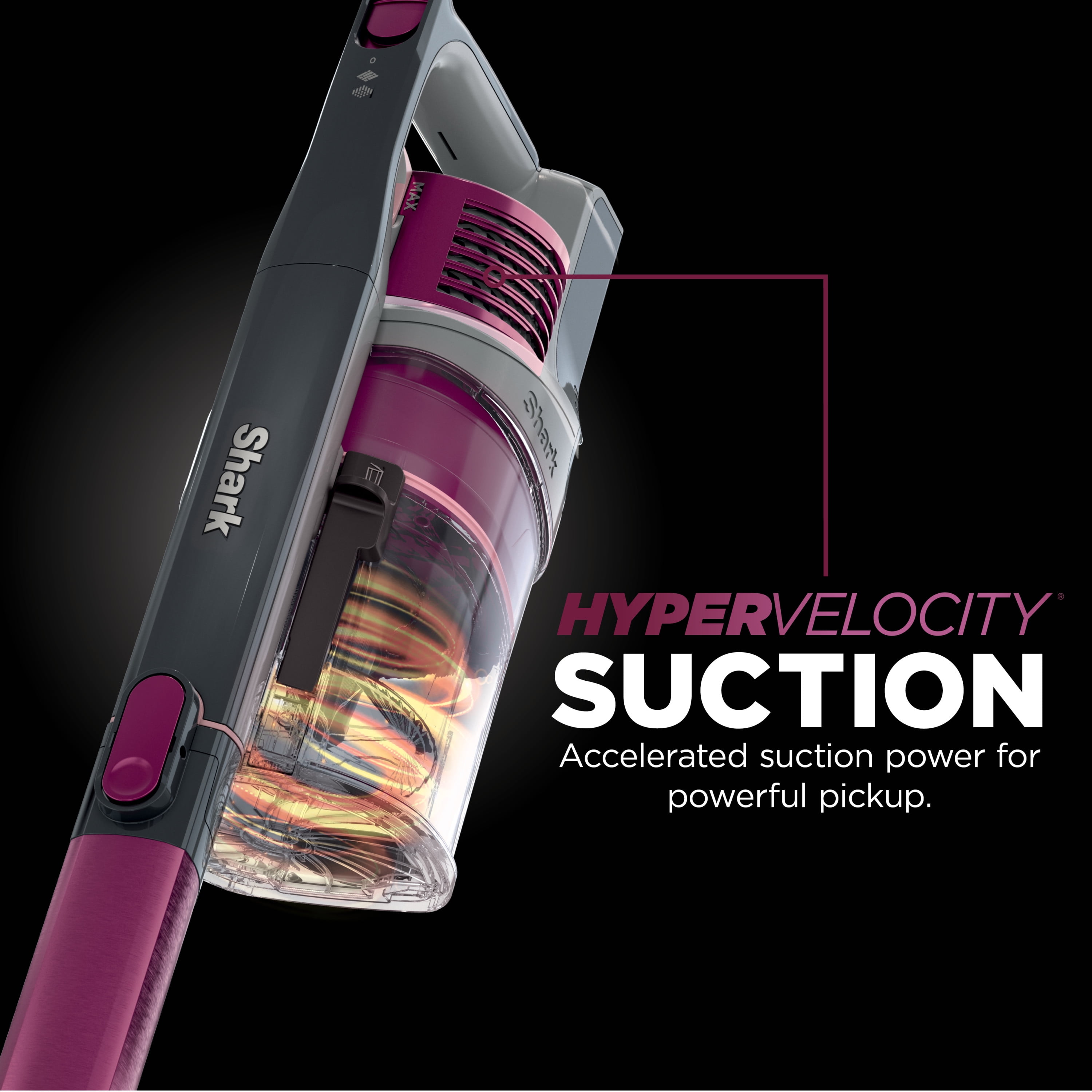 Shark Pet Plus Cordless Stick Vacuum, Pet Friendly, 40 Min Run Time, IZ162H Magenta
