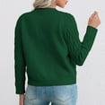 thumbnail image 5 of Womens Casual Long Sleeve Button Up Cable Knit Cardigan Light-Weight Crewneck Button Down Sweaters for Women Green L, 5 of 7