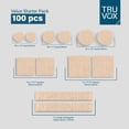 thumbnail image 4 of TruVox Felt Furniture Pads 100 PCS Assorted – Starter Value Pack, Self-Adhesive Floor Protectors for Chair Legs & Furniture Feet, Anti-Scratch Pads for Hardwood Laminate & Tile Floors, Beige, 4 of 6