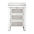 thumbnail image 2 of Benjara BM225700 3 Drawer Beveled Mirrored Nightstand with Faux Diamond Inlay, Silver, 2 of 5
