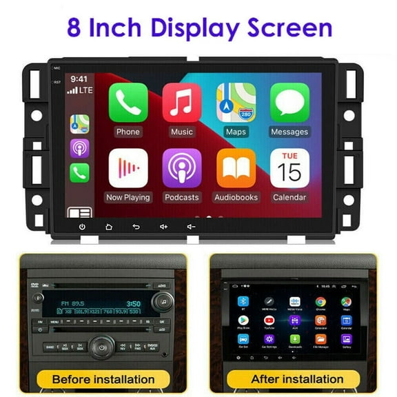Molaner Car Radio Stereo for Chevy Silverado & GMC Sierra 2007-2018, Tahoe/Suburban/Yukon 2007-2014, Equinox/Terrain 2010-2017 & More, 8" Android 14 Wireless Carplay Android Auto, GPS, SWC, 2 32G