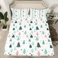 thumbnail image 2 of Manfei Boys Girls Happy Winter 4pcs Bed Sheets,Xmas Tree King Sheets,Merry Christmas Super Cozy Sheet Set,Microfiber Bedroom Decor, 2 of 7