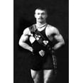 thumbnail image 2 of Vintage Muscle Men 23x32 Black Ornate Wood Framed with Double Matting Museum Art Print Titled - Bodybuilder in Sash, 2 of 4