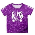 thumbnail image 4 of Bainana Little Girls Tops Sequin Print Short Sleeve Crew Neck Shirt Fashion Casual Summer Kids Outwear Purple Size 6-7 Years, 4 of 4