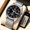 Black Silver-Spring Belt, variant on Men's watch with spring strap, high-definition digital display, luminous, waterproof, dual calendar, stylish and trendy business watch