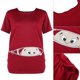 thumbnail image 5 of Camisetas Elásticas De Manga Corta Con Estampado De Bebés Y Mujeres Embarazadas (Rojo Vino) (Xxl)-199645.04 Likrtyny Mujer, 5 of 8