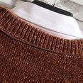 thumbnail image 6 of UVEASISHA Men's Striped Pullover Sweater Color Block Casual Jumper Sweaters Fall Winter Crewneck Long Sleeve Knitted Tops Lightning Sales of The Day Coffee L, 6 of 7