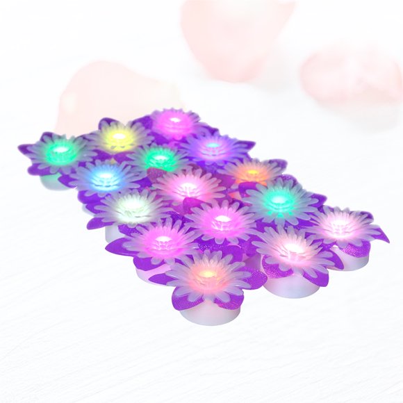 HINTRMENT 15pcs Wedding Lamp Daisy Shape Candle Light Romantic LED Decorative Lighting for Banquet