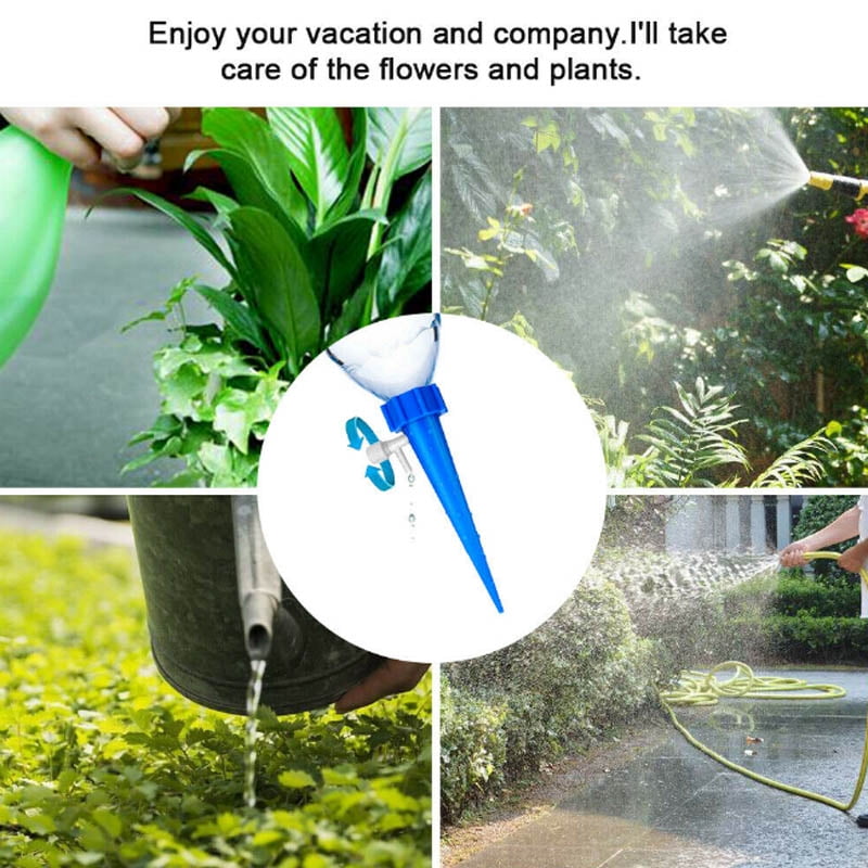 Pathside 8PCS Plant Water Automatic Irrigation Watering Stakes Garden Cone Watering Spikes Waterers Bottle Irrigation System Blue 