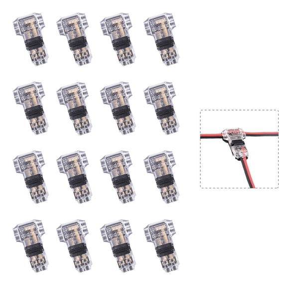Conectores De Cable De Bajo Voltaje Sin Soldadura Sin Pelar Cables Conectores De Cable Pequeños De 3 Vías Y 2 Pines Conectores De Grifo En T Compactos Se Adapta A Cables De Calibre 24-20 Paquete De 16