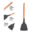 thumbnail image 3 of Juego de 2 utensilios de cocina de silicona para encimera, utensilios de cocina de madera, 3 of 5