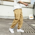 thumbnail image 2 of TAIAOJING Men's Relaxed Straight-Fit Pants Autumn Winter Pant Trouser Solid Casual Overalls Lace-Up Sports Loose Casual Trousers Bottoms, 2 of 8