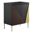 thumbnail image 3 of Modway Alchemist 30" Modern Wood Bathroom Vanity with Tapered Legs in Black, 3 of 16