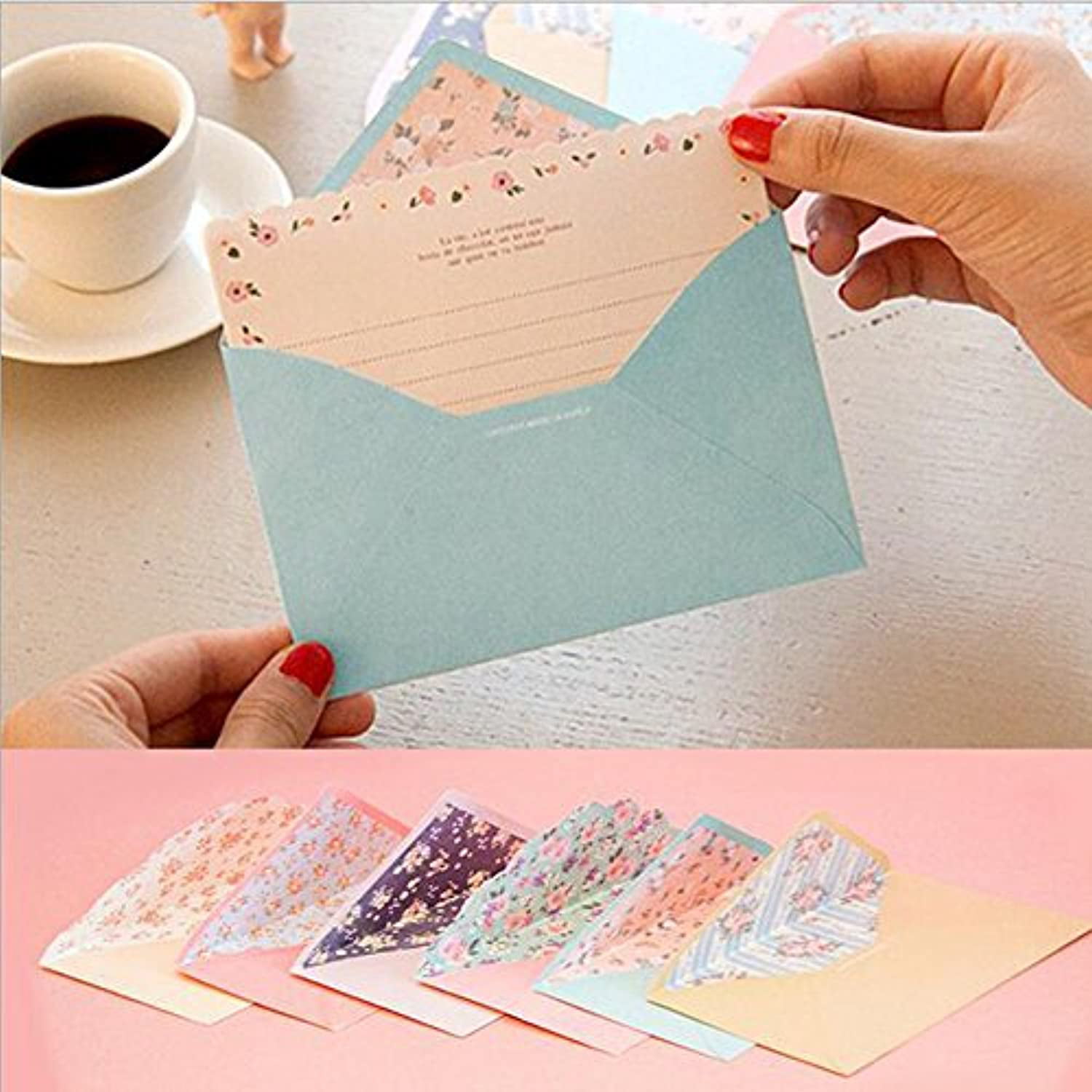 DxJ 32 Cute Lovely Kawaii Special Design Writing Stationery Paper with 16 Navy Style Envelopes,Stationary Paper and Envelopes Set