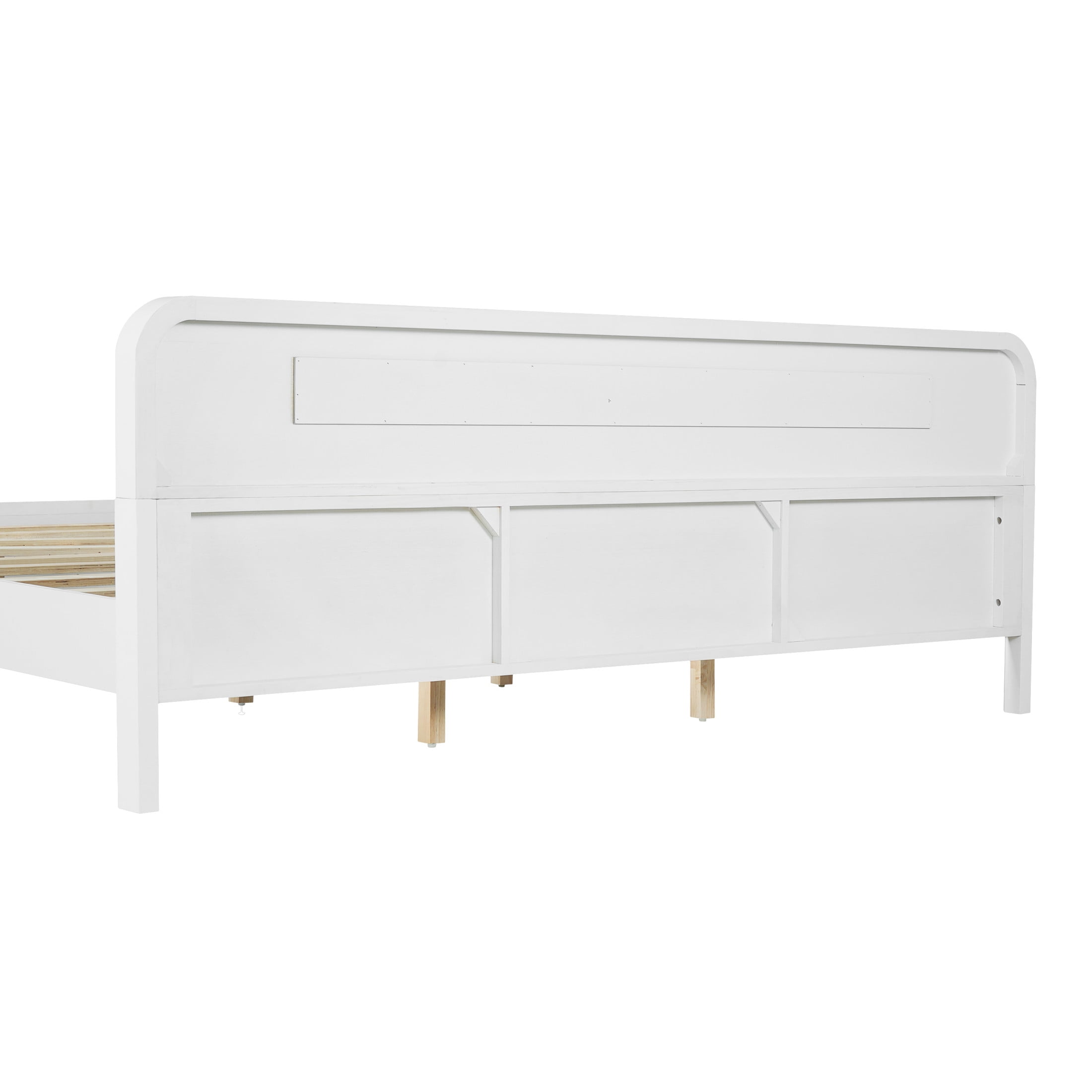 Christopher Knight Home Elegant Wooden King Size Bed Frame with Headboard, White