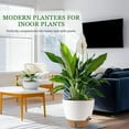 thumbnail image 3 of 8/10/12 Inch Self Watering Pots for Indoor/Outdoor Plants - Large Plastic Planter with Drainage Holes, Water Level Indicator & Deep Reservoir, Modern Decorative Flower Pots (White), 3 of 7