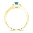 thumbnail image 3 of SZUL Women's Oval Shaped Blue Topaz and Diamond Classic Band in 10K Yellow Gold, 3 of 5
