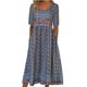 thumbnail image 1 of Vestido Medlor para mujer, estampado floral bohemio, maxi, verano 2025, talla grande, 1 of 6