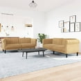 thumbnail image 1 of vidaXL 2 Piece Sofa Set Brown Velvet, 1 of 5