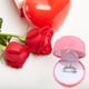 thumbnail image 5 of Caja para anillos de compromiso con 2 rosas de terciopelo rosa perla., 5 of 9