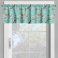 thumbnail image 4 of Ambesonne Forest Valance & Curtain, Bird Sika Deer Japanese Art, 55"x24", Seafoam and Umber, 4 of 7