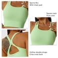 thumbnail image 4 of Sujetador deportivo con espalda cruzada para mujer, Color puro, doble correa, cuello cuadrado, sujetador de Yoga, camisetas sin mangas para entrenamiento, 4 of 5