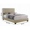thumbnail image 2 of Fabric Upholstered Tufted Full Size Bed with Tapered Block Legs Beige, 2 of 5